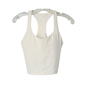Anywhere Cropped Built-In Bra Tank - White - XS